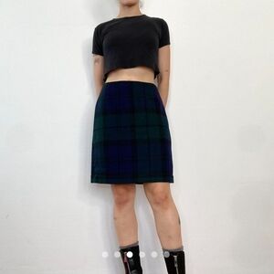 Eddie Bauer Black Watch Plaid Fully Lined WoolBlend Skirt